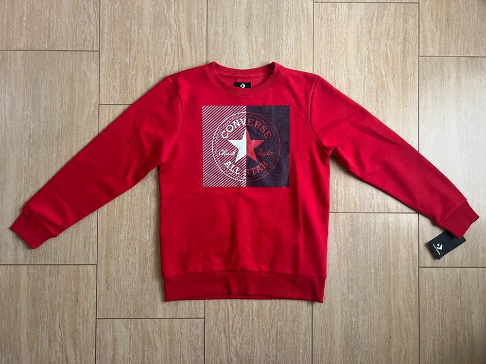 Converse Chuck Taylor All Star Logo Sweatshirt University Red Youth Size XL